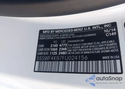 2015 Mercedes-Benz C 300 Sport 4Matic from USA, damaged, VIN 55SWF4KB7FU024156